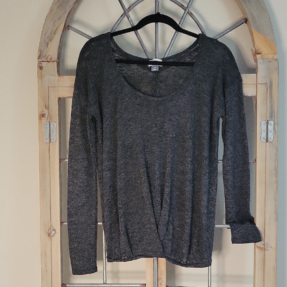Old Navy Charcoal Long Sleeve Blouse